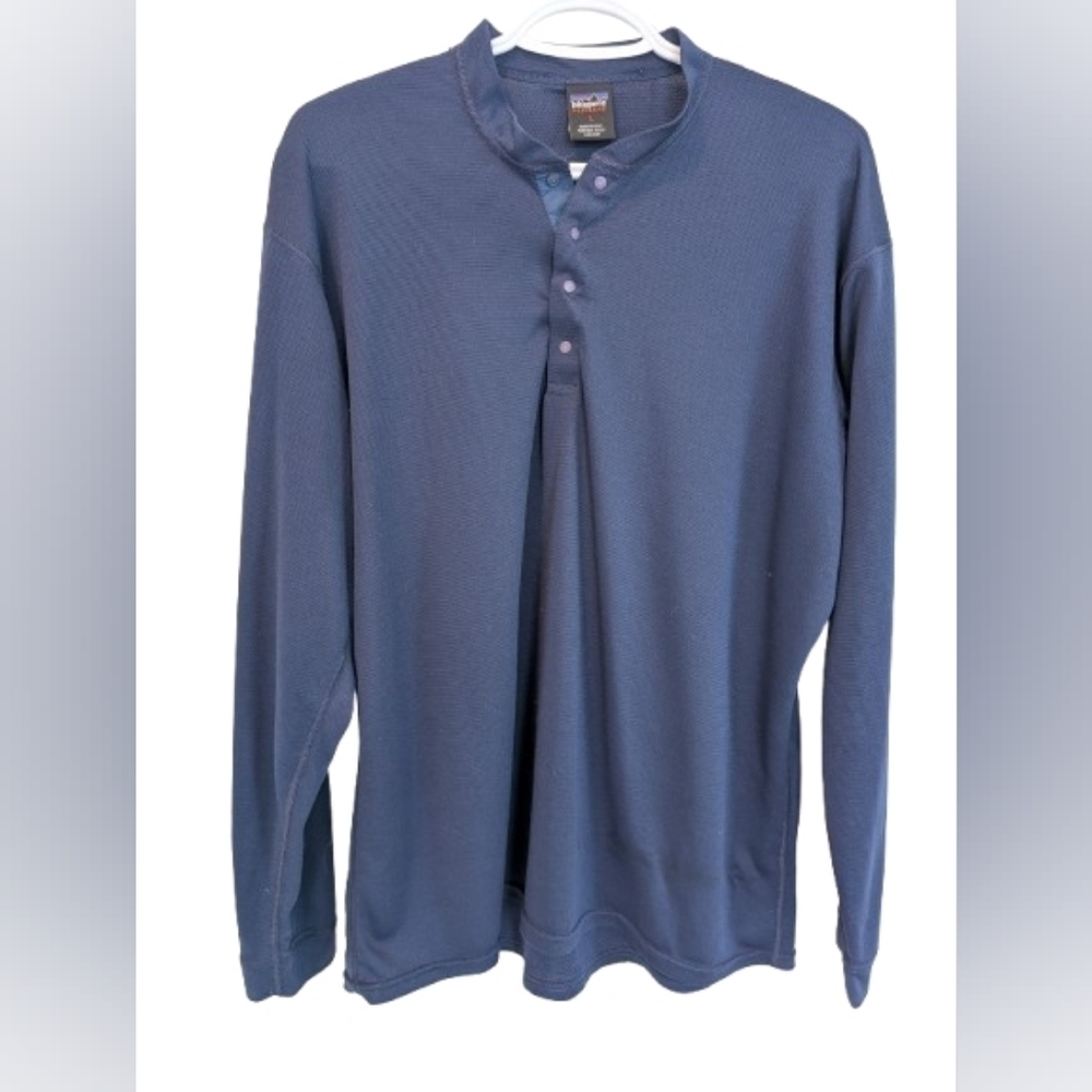 Patagonia Capilene Henley blue baselayer Thermal size L